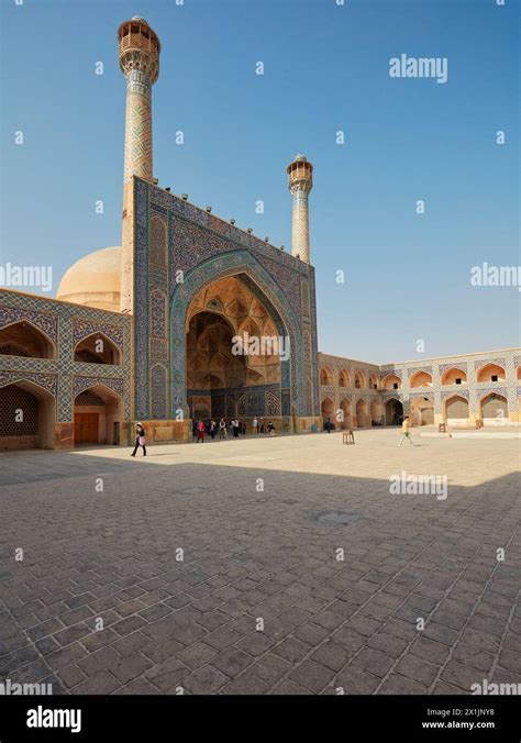 Courtyard View Of The Jameh Mosque Of Isfahan First Built In 8th C