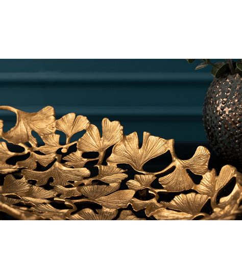 Schaal Gingko Leafs 40x26cm Gouden 41795 Meubello