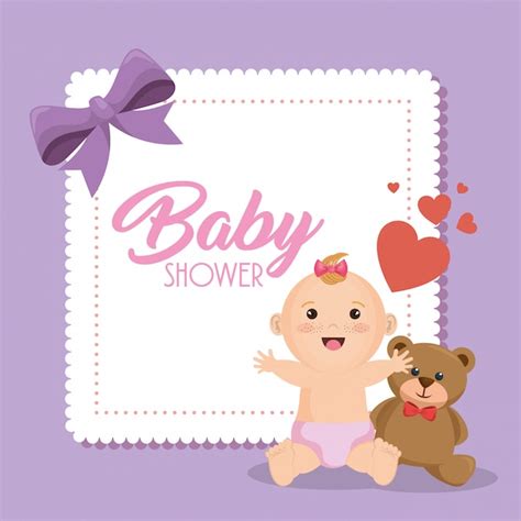 Tarjeta De Baby Shower Con Ni A Vector Gratis