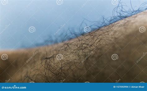 Vista Das Pernas Peludas De Um Homem Foto de Stock - Imagem de higiene