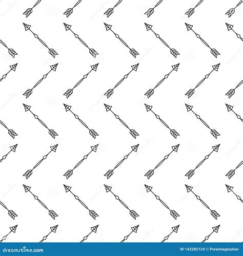 Zig Zag Arrows Seamless Pattern On White Background Stock Vector