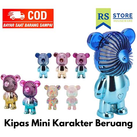 Jual Kipas Angin Viral Gradasi Bear Viral Mini Portable Usb Charge