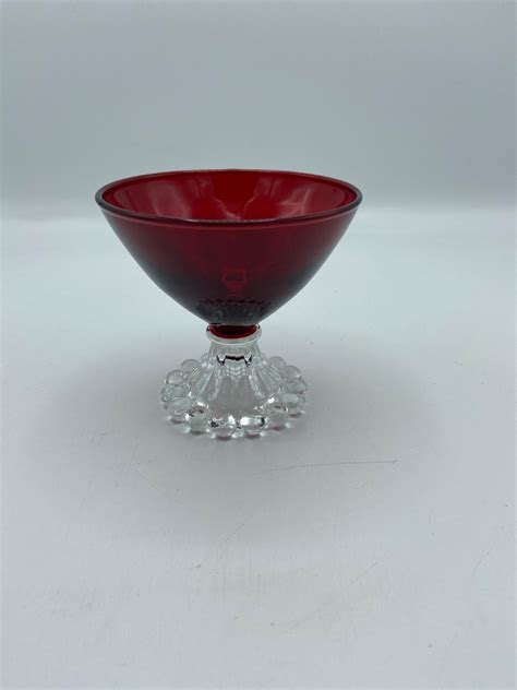 Anchor Hocking Boopie Red 3 1 2 6 Oz Sherbet Glasses Set Of 5 Etsy