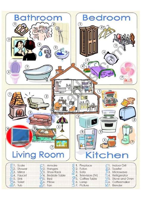 Things We Can Find At Home Esl Worksheet By Ichacantero