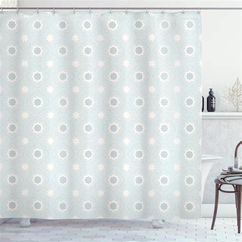 Ambesonne Quatrefoil Shower Curtain Moroccan 69wx84l Pale Blue