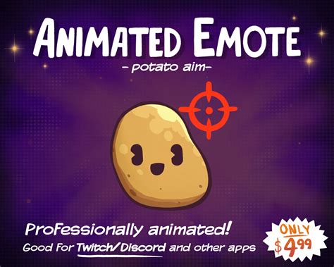 Animated Emote Potato Aim Twitch And Discord Etsy Canada