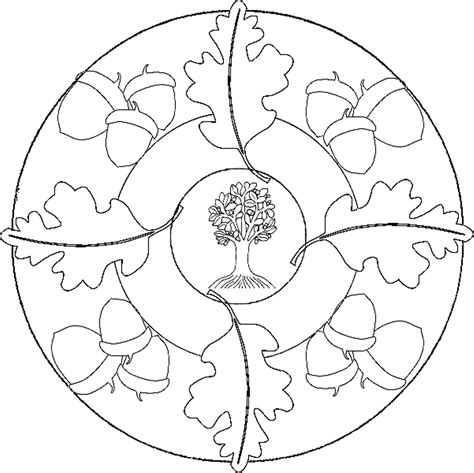 Nut Mandala Coloring Pages Mandala Automne Coloriage Automne