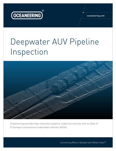 PDF Deepwater AUV Pipeline Inspection Oceaneering Oceaneering