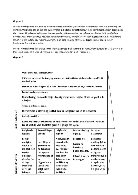 Uge Opgave Eleven Opgave Porters V Rdigk De Er En K De Af