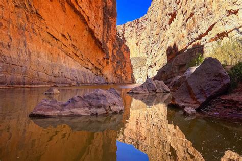 Rio Grande River Flows Through Santa Elena Canyon In Big Bend National