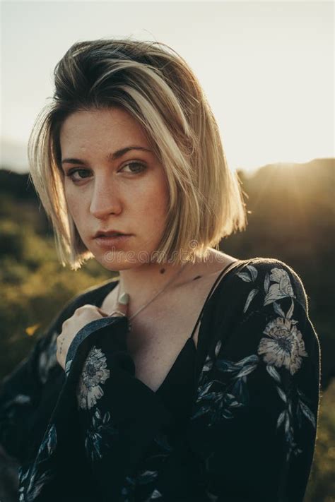 Blonde Cute Girl In Nature Landscape Stock Image Image Of Outside Appealing 186548573