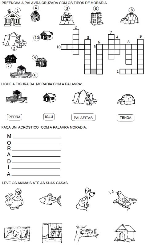 Atividades Sobre Os Tipos De Moradias - BRAINCP
