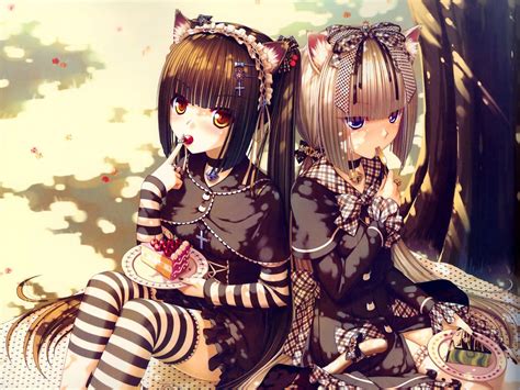 Cute Anime Girl Wallpaper - Anime Girl Best Friends - 1600x1200 ...