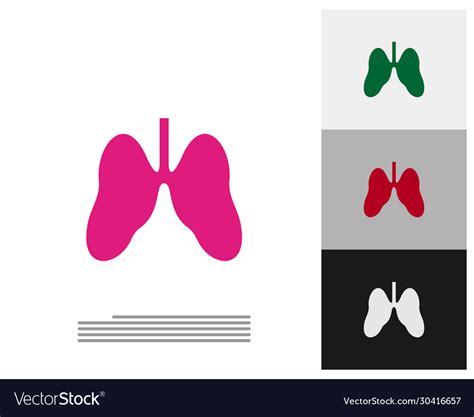 Lungs Logo Template Design Emblem Design Concept Vector Image