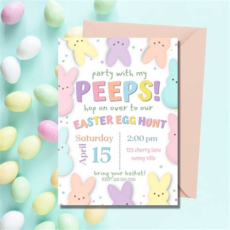 Instant Download Easter Egg Hunt Invitation Editable Easter Party Invite Digital Spring Party ...