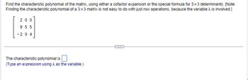 Answered Find The Characteristic Polynomial Of Bartleby