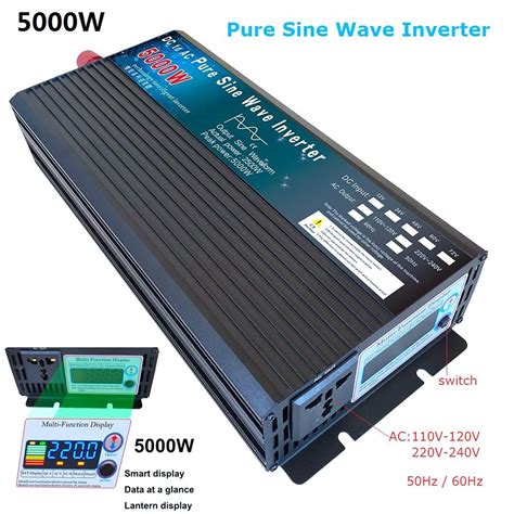 Inverter 4000w 5000w Pure Sine Wave Inverter Dc12v 24v 48v 60v To Ac