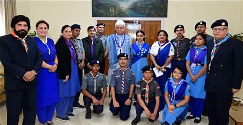 Lg Presented With Bharat Scouts Guides Flag Sticker On Its