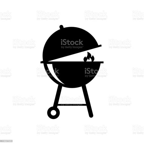 Bbq Grill Icon In Trendy Flat Design Grill Icon Flat Vector