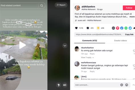 Foto Viral Video Mobil Tercebur Ke Sungai Akibat Ikuti Google Maps