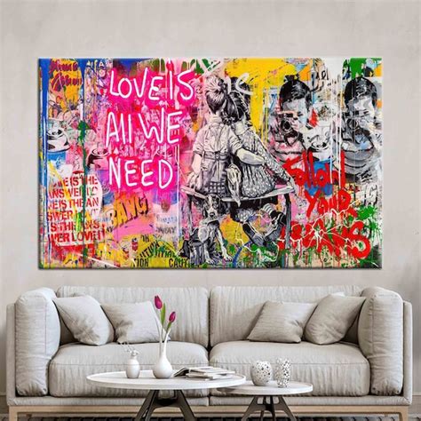 Love is All We Need Love Need Art Love Graffiti Art Canvas - Etsy