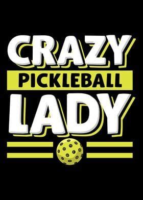 Crazy Pickleball Lady For Poster Picture Metal Print Paint By Uwe