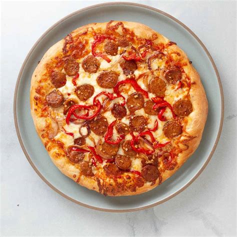 Chicken Sausage Pizza With Onions And Peppers Cup Of Zest