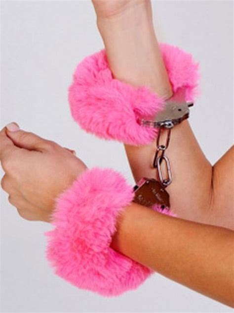 Chic Handcuffs With Fluffy Pink Fur Cuffs Bdsm Bondage Etsy