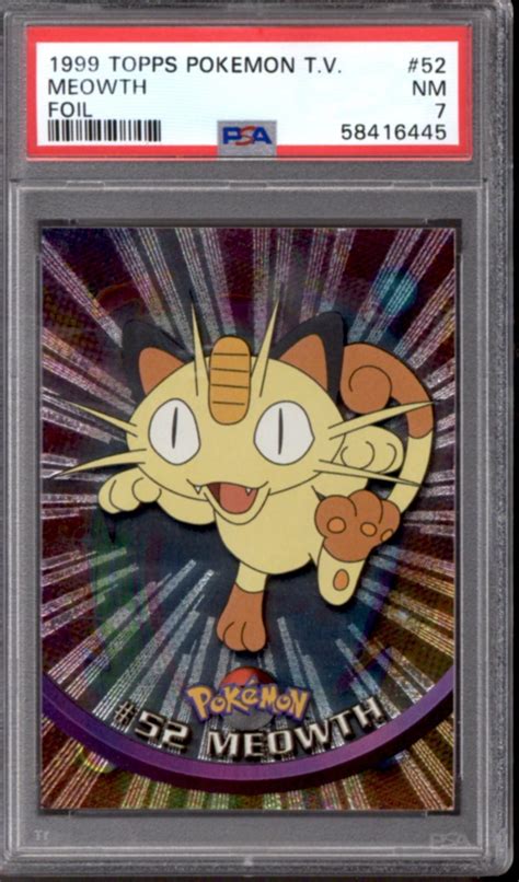 Pokemon Topps Tv Series Foil Nd Printing Meowth Psa Da