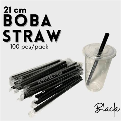 Milktea Straw Sago Boba Straw 50 100pcs 21cm Individually Wrapped