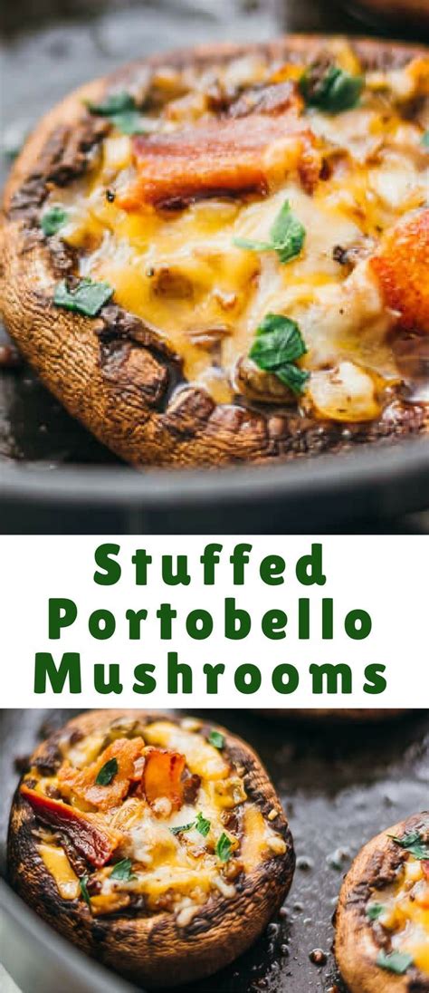 These Easy And Low Carb Portobello Mushrooms Are Stuffed With Cheddar