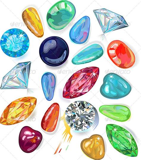 Array Of Precious Stones Gem Drawing Gemstone Drawing Jewelry