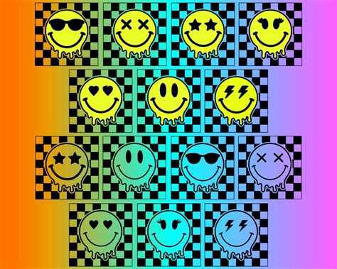 Drip Smiley Face SVG Checkered Smile Face Retro Drip Smiley - Etsy