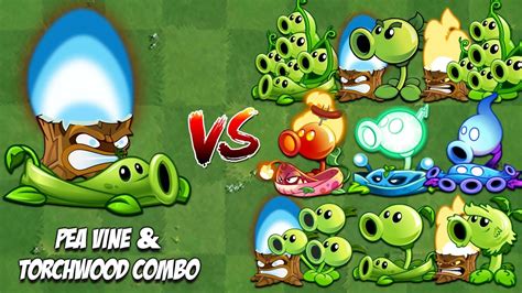 Pvz 2 Pea Vine And Torchwood Combo Vs Best Pea Teams Which Plants Combo Is Stronger Youtube