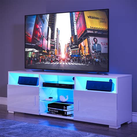 Hommpa LED TV Stand for TVs up to 65" Modern TV Cabinet with 2 Doors ...