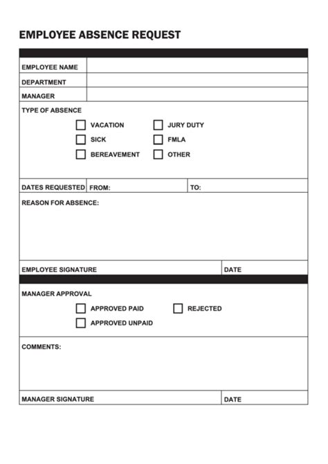 Top 6 Employee Absence Form Templates free to download in PDF format