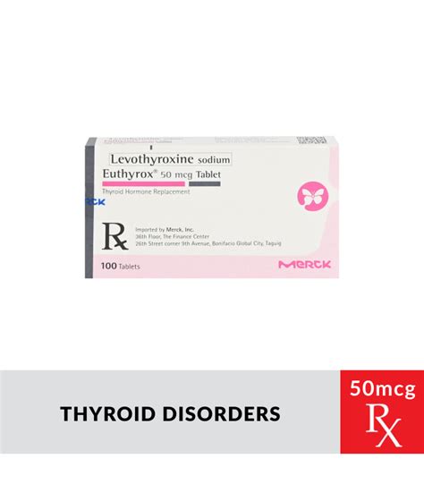 Rx Euthyrox Levothyroxine Sodium 50mcg Tablet