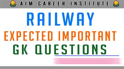 RAILWAY IMPORTANT GK QUESTIONS YouTube