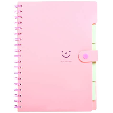 B5 Spiral Notebook 5 Subject Notebooks Cute Diary Wide Ruled Large Writing Paper Colored