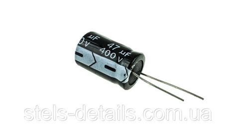 Купити Конденсатор 47mF, 400V, Size 16x25mm, робоча температура -40 ...