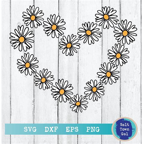 Daisy Svg Daisy Heart Svg Love Daisy Daisy Flower Svg Daisies Etsy