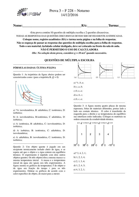 Prova Dezembro Quest Es E Respostas Prova F