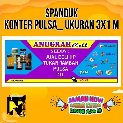 Jual Spanduk Banner Backdrop Konter Pulsa Dan Kuota Murah Bisa Custom