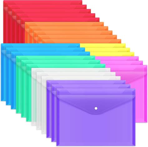 Amazon.com : EOOUT 28pcs Folders for Documents, Plastic Envelopes with ...