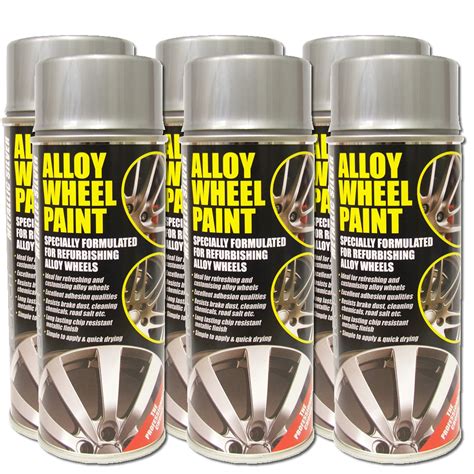 6x Metallic Silver E Tech Alloy Wheel Paint 400ml Chip Resistant Ebay