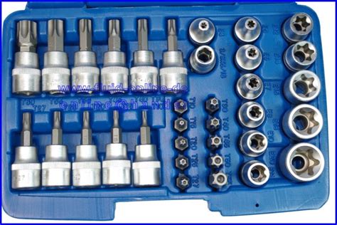 TORX Satz 34tlg Nüsse Innen und Aussen E4-E20 + Bits T10-T60 10mm(3/8 ...