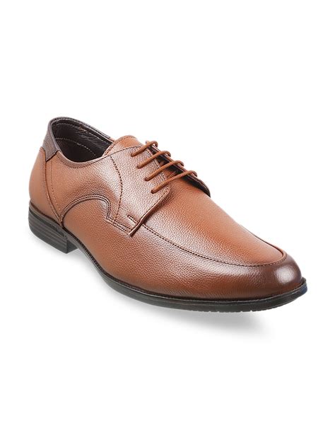 Buy Mochi Men Tan Solid Leather Formal Shoes Formal Shoes For Men 16995206 Myntra