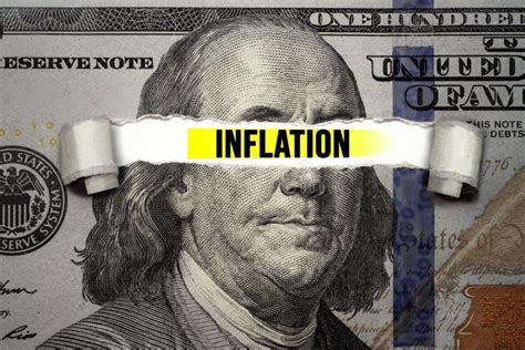 Torn Bills Revealing Inflation Words Idea For Fed Consider Interest