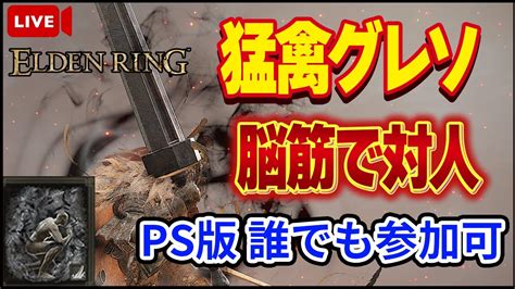 【エルデンリング】猛禽グレソでしゃが突き連打するぞ！！ps版誰でも参加可【elden Ring】【生放送】【対人戦】【ver110