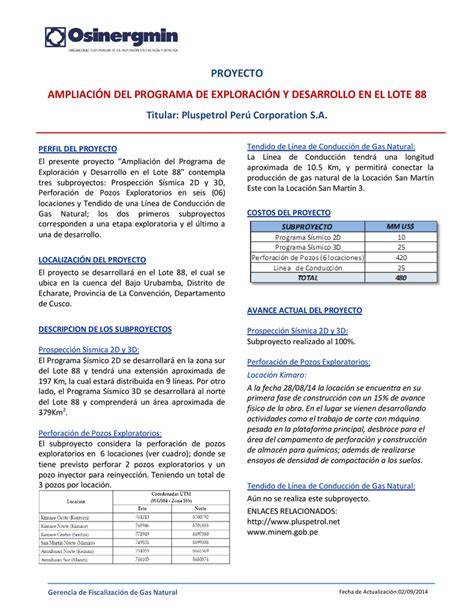 proyecto ampliación del programa de exploración y desarrollo en el